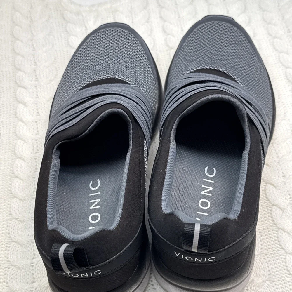 Vionic Women's BRISK JADEN  Sneakers Arch Support SLIP ON 7.5 Black/grey EUC‎
